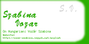 szabina vozar business card